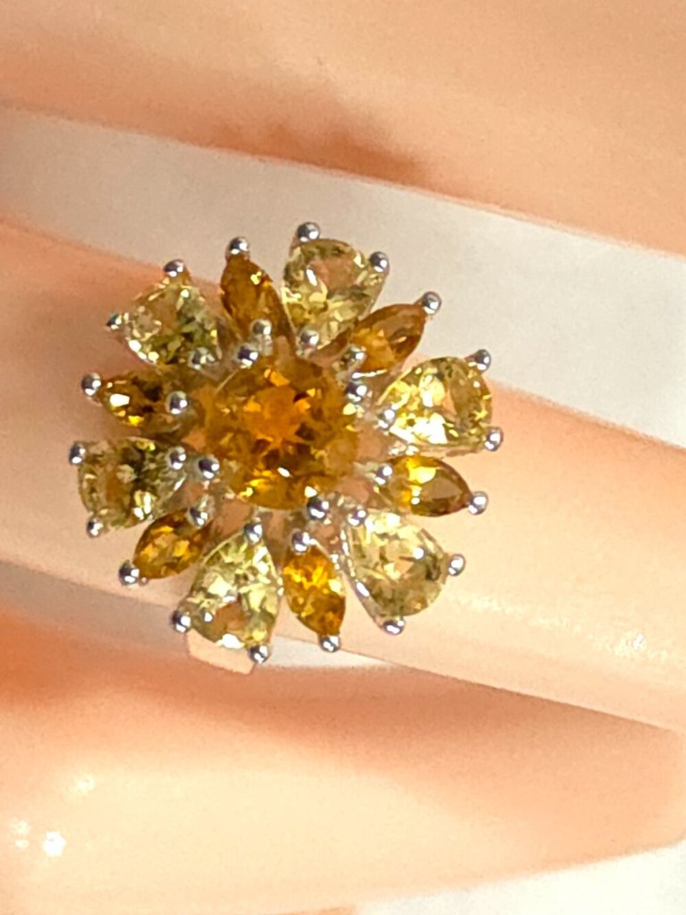 Vintage Sterling & genuine Citrine